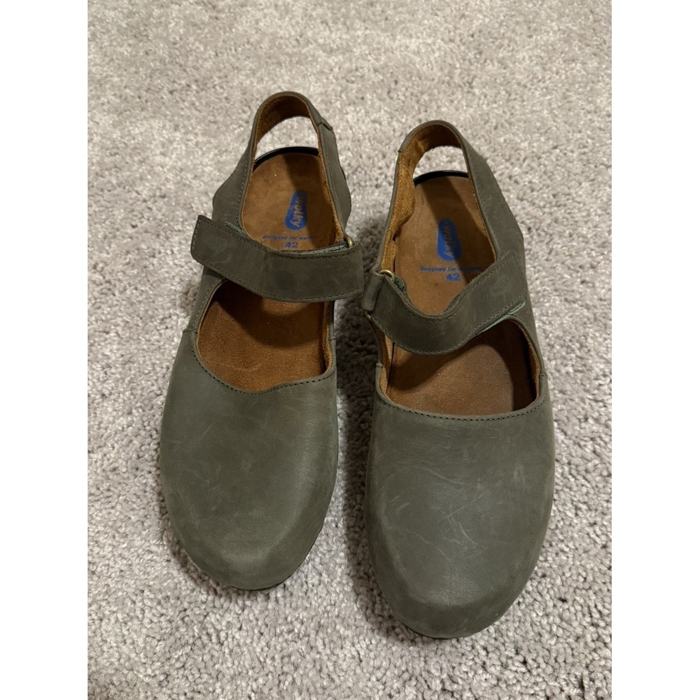 Wolky Green Olive Clog Back Strap Size 42 US 11 Comfort Shoes